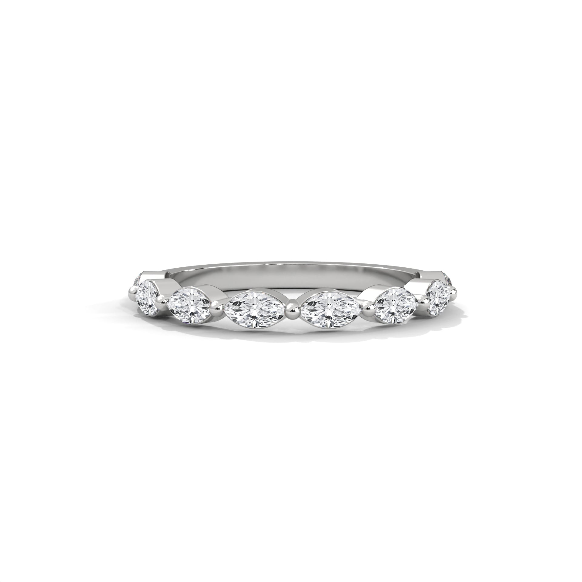 MARQUISE CUT HALF ETERNITY BAND