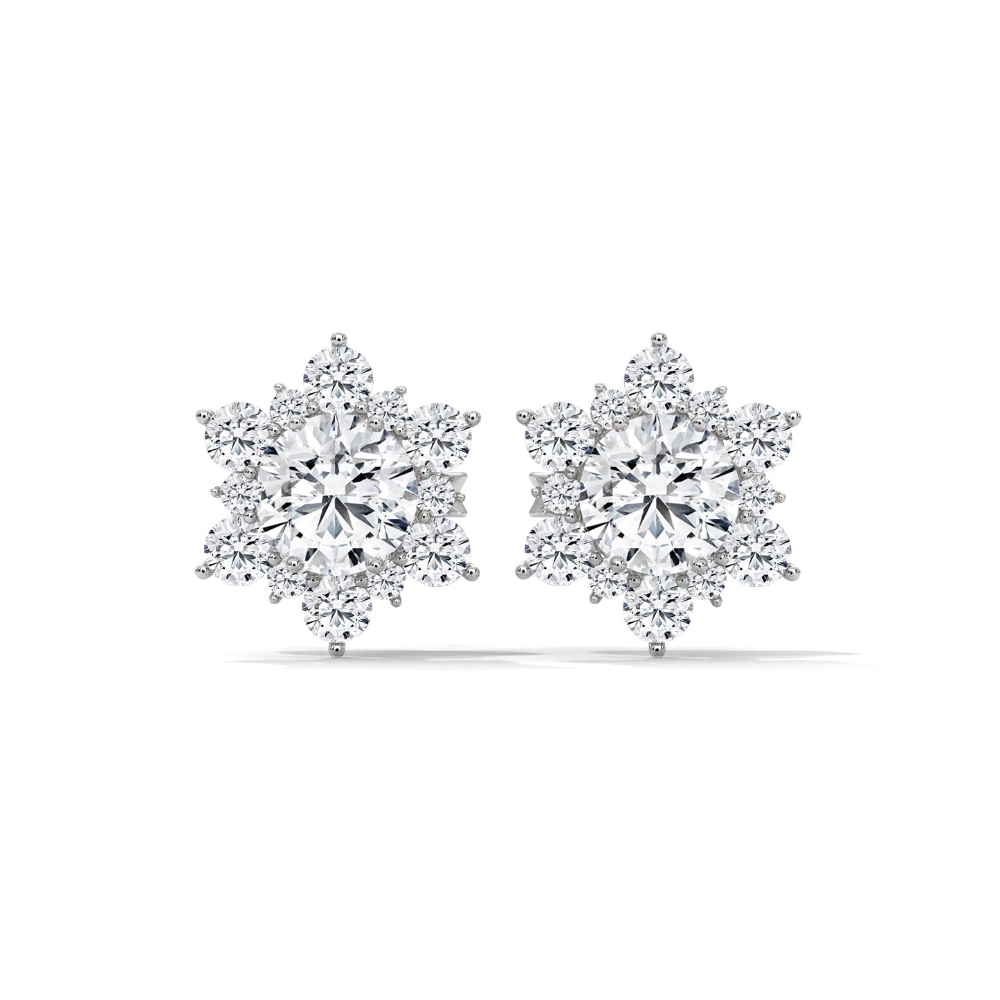 ROUND SHAPE FLOWER STUDS STUDS EARRINGS