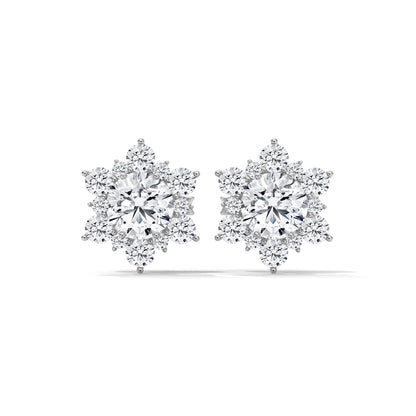 ROUND SHAPE FLOWER STUDS STUDS EARRINGS