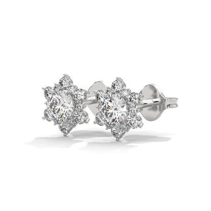 ROUND SHAPE FLOWER STUDS STUDS EARRINGS