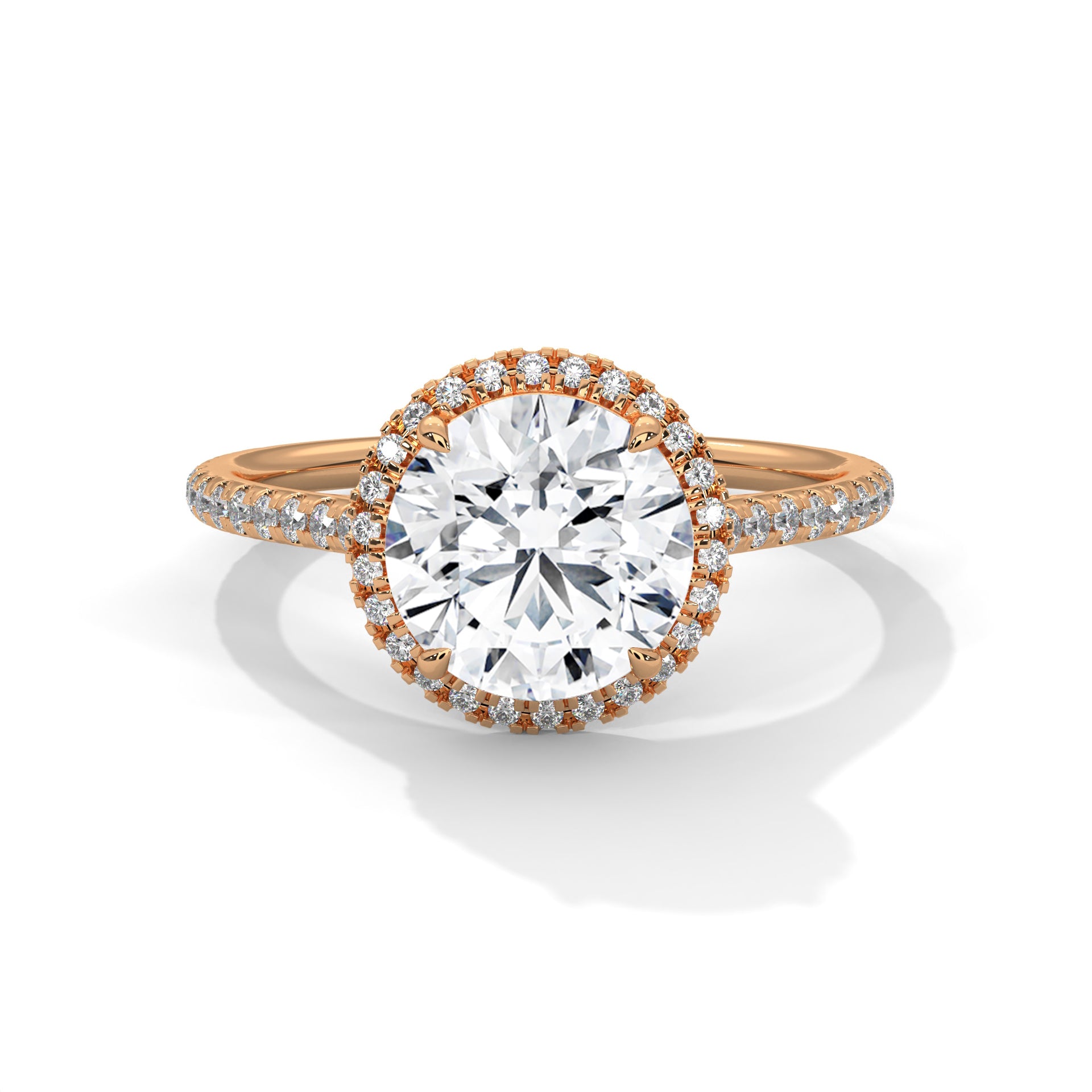 1.5 carat Labgrown Diamond Round shape WITH HALO Endless Ring