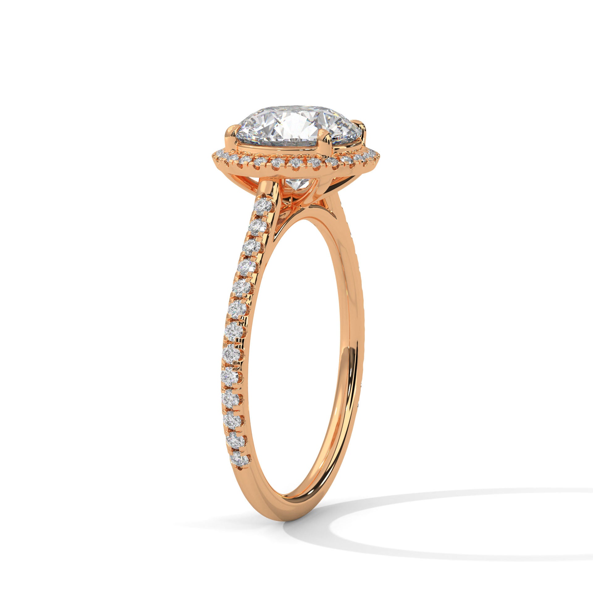 1.5 carat Labgrown Diamond Round shape WITH HALO Endless Ring