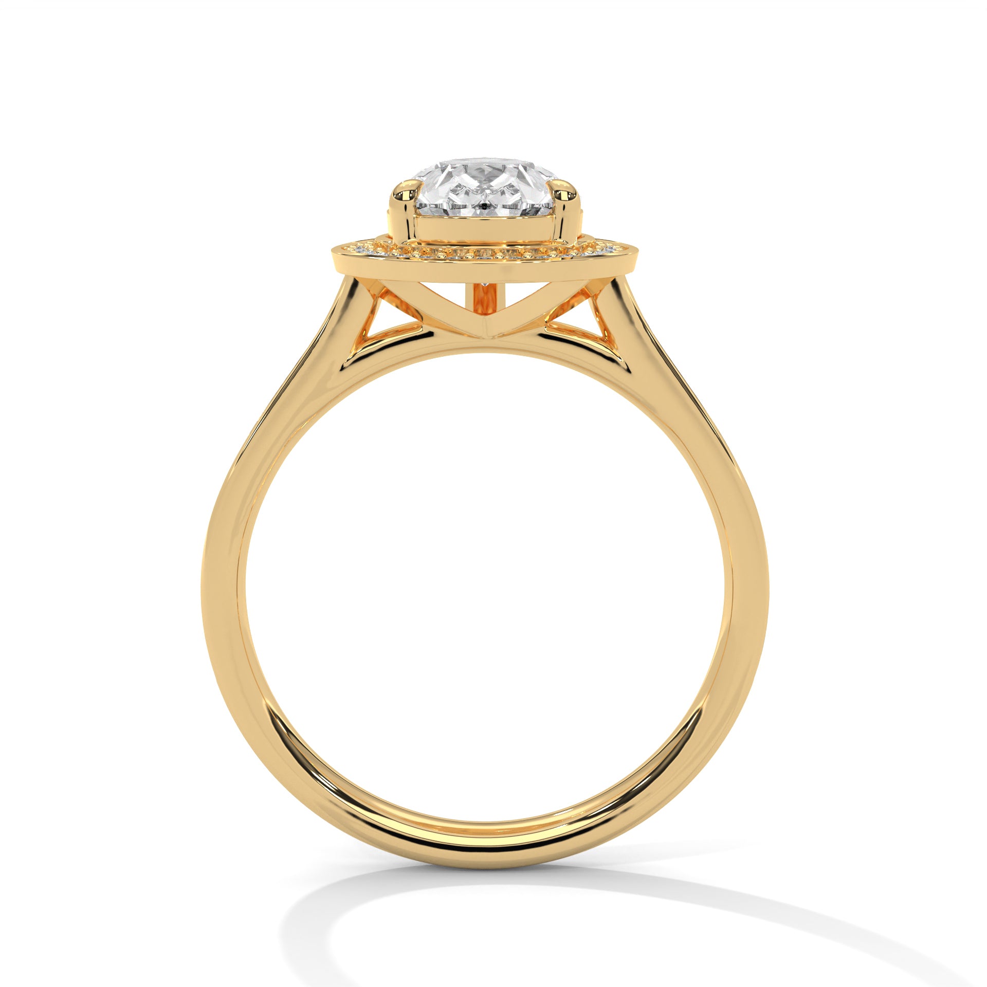 2.00 carat Labgrown Diamond Pear shape with halo Engagement ring