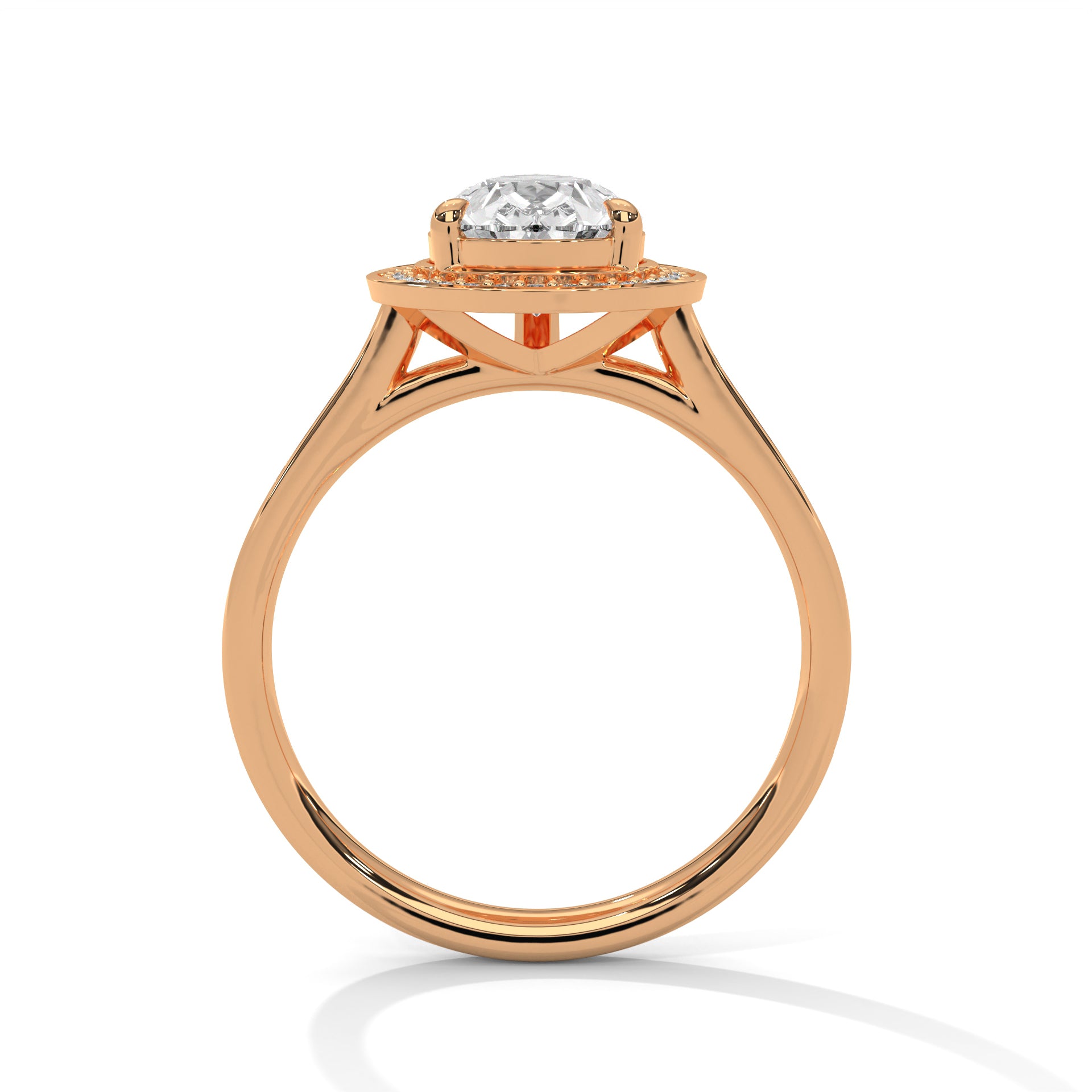 2.00 carat Labgrown Diamond Pear shape with halo Engagement ring