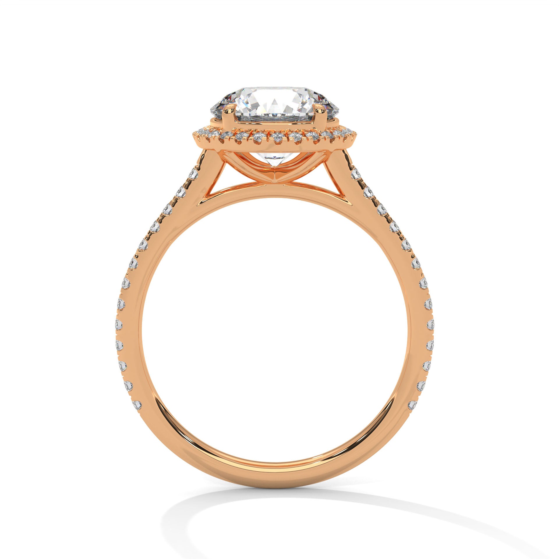 1.5 carat Labgrown Diamond Round shape WITH HALO Endless Ring