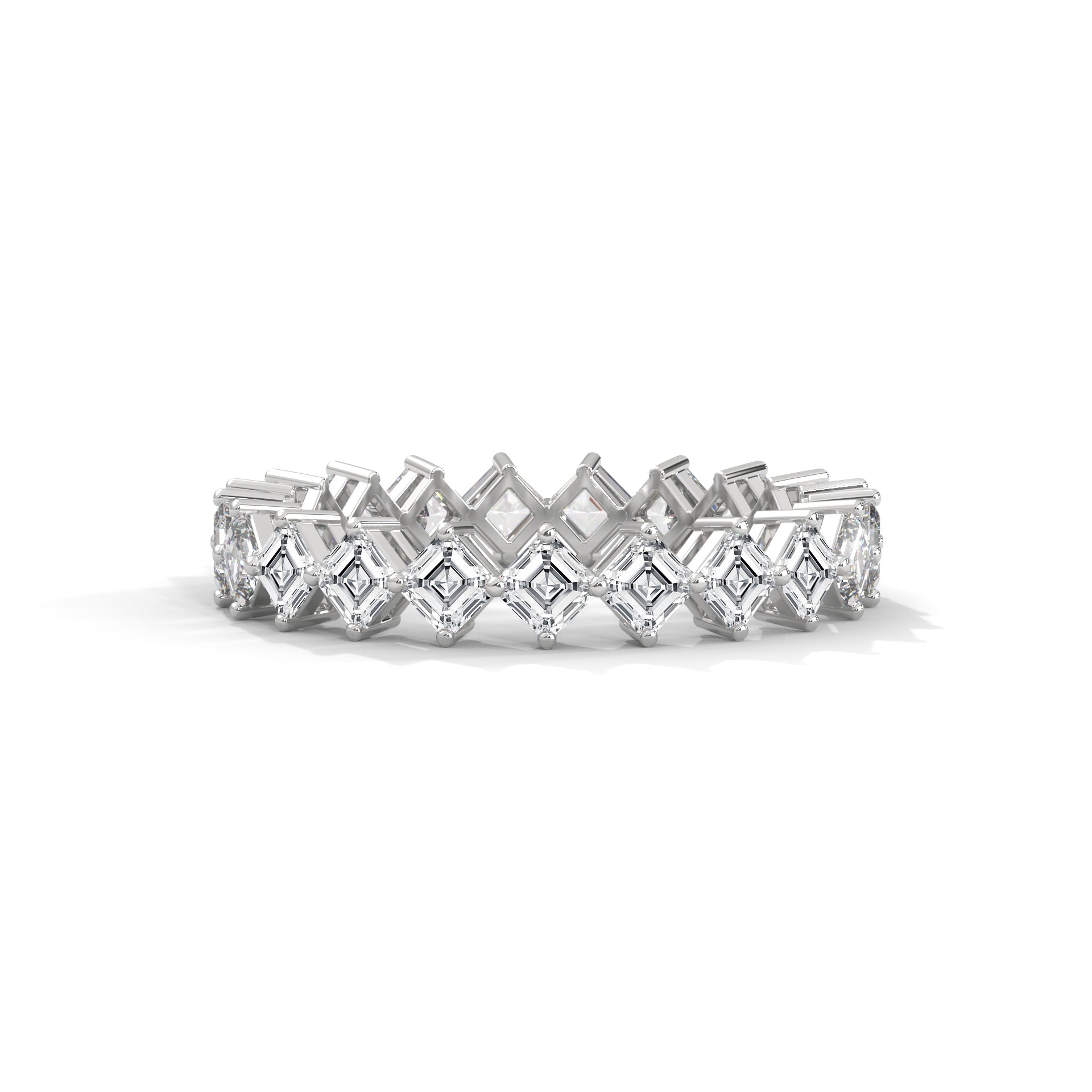 Square Emerald Shape Eternity Band
