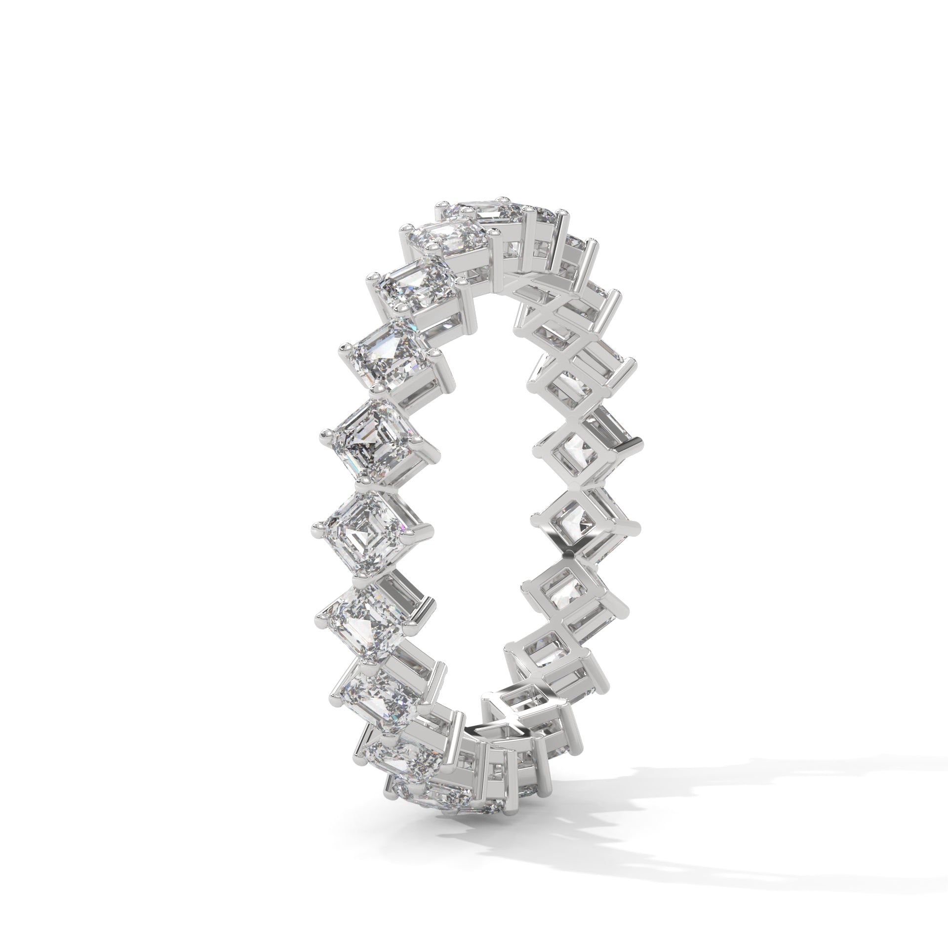Square Emerald Shape Eternity Band