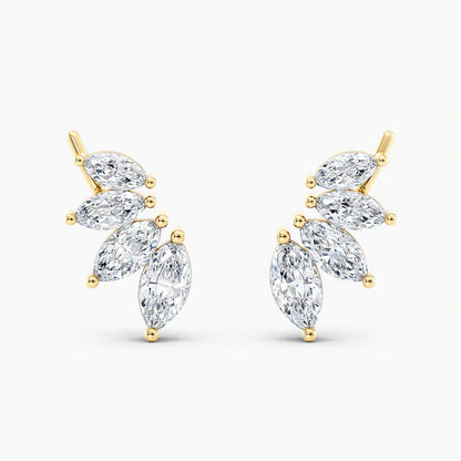 Marquise Lab-Grown Diamond Earrings 1.5 CT- 14K & 18K Gold