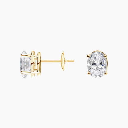 Oval Diamond Earrings 0.50 CT- 14K & 18K Gold Oval Earrings