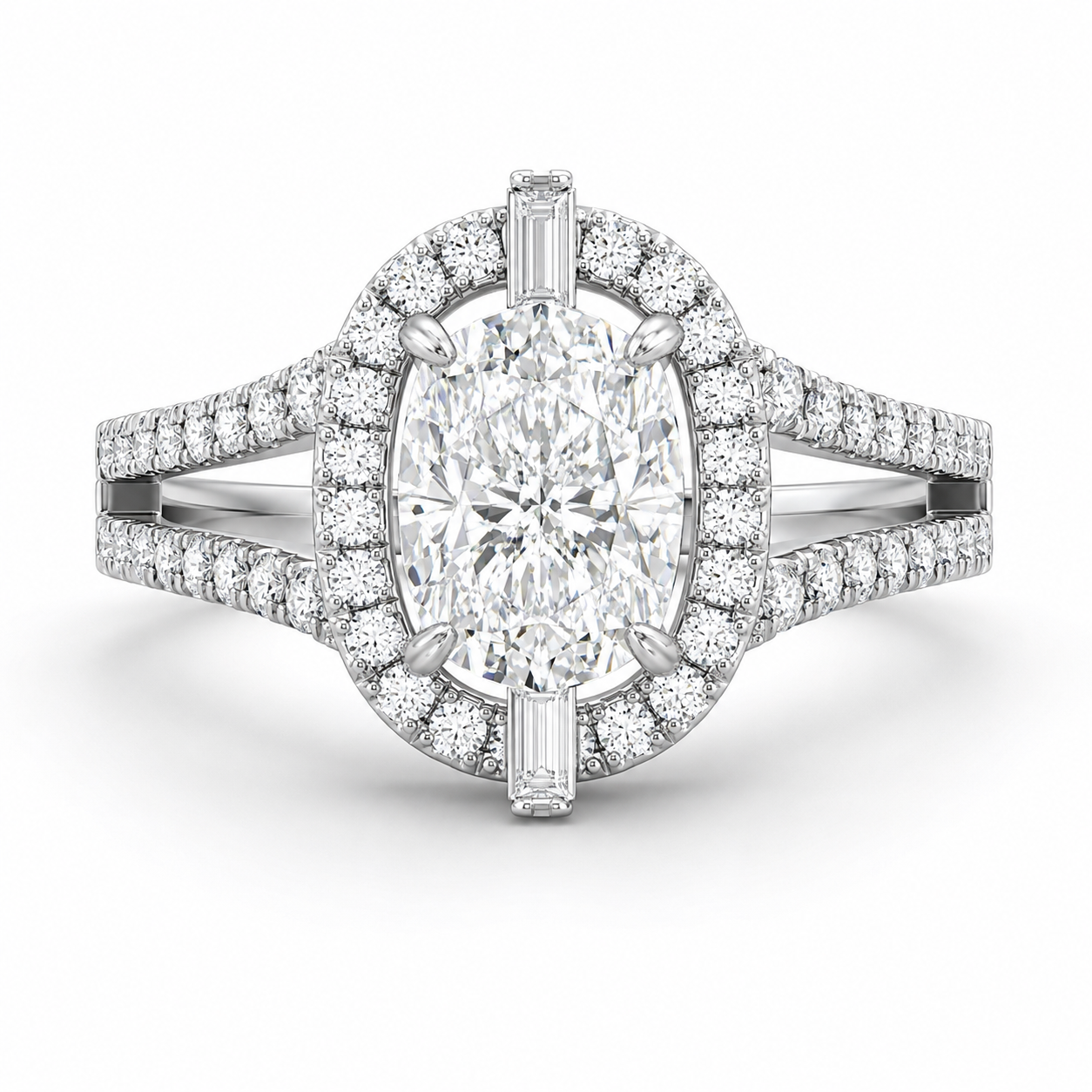 Two-Tone Radiant Cut Lab Grown Diamond Ring | Fine Jewelry