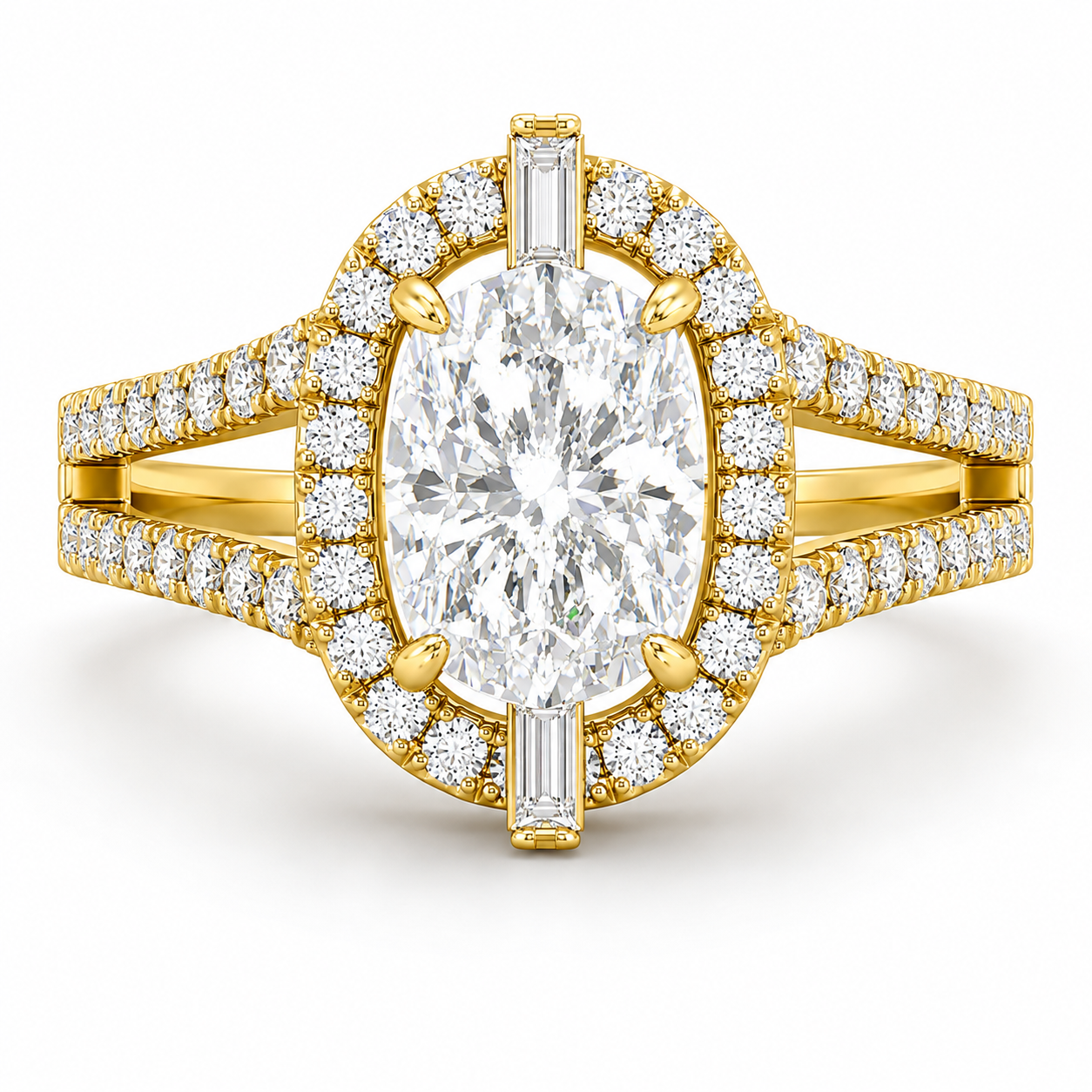 Two-Tone Radiant Cut Lab Grown Diamond Ring | Fine Jewelry