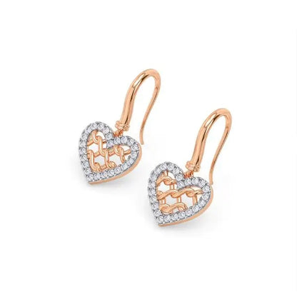 Heart-Shaped Diamond Earrings - 14K & 18K Gold Party Wear Earrings