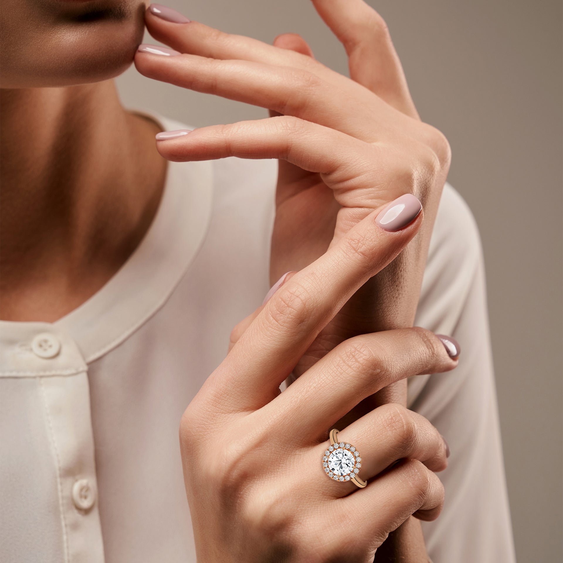 2 CARAT ROUND WITH HALO SOLITAIRE DIAMOND RING