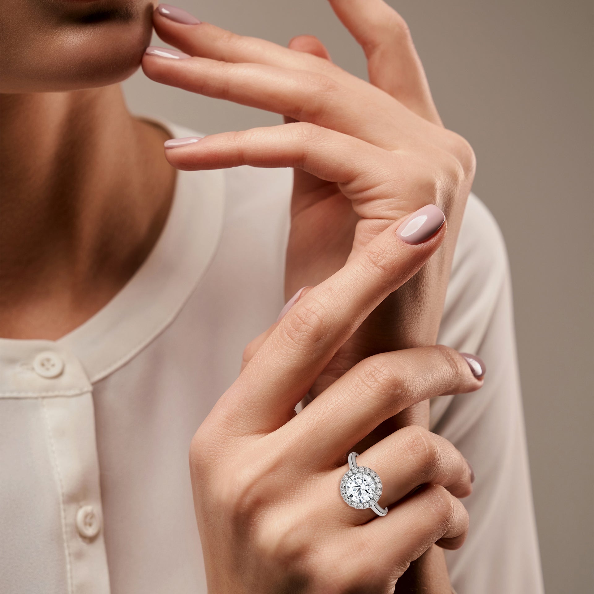 2 CARAT ROUND WITH HALO SOLITAIRE DIAMOND RING