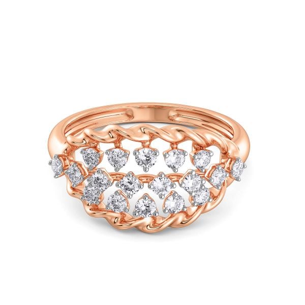 Band Ring with Lab-Grown Diamonds - 14K & 18K Gold Elegant Design