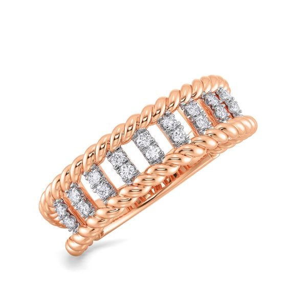 Band Ring with Lab-Grown Diamonds - 14K & 18K Gold Elegant Design