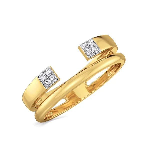 Band Ring with Lab-Grown Diamonds - 14K & 18K Gold Elegant Design