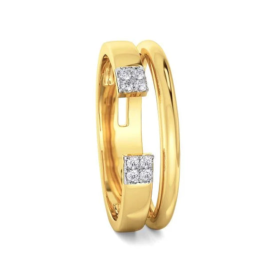 Band Ring with Lab-Grown Diamonds - 14K & 18K Gold Elegant Design