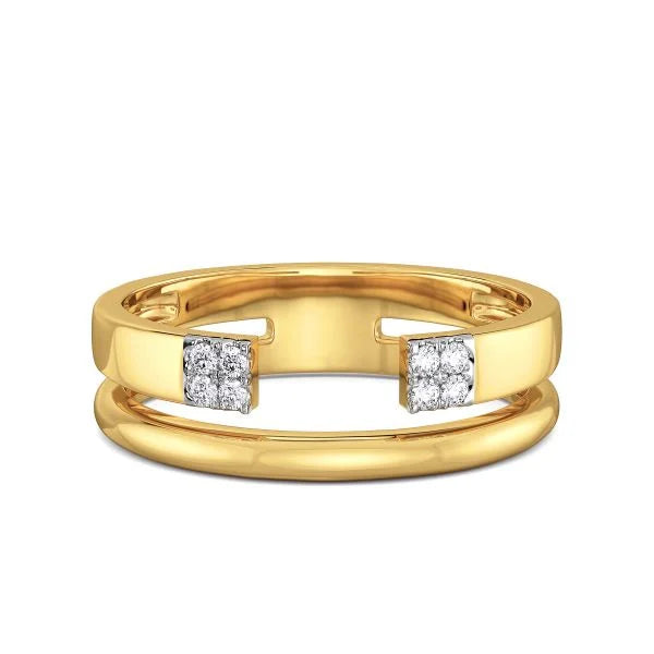 Band Ring with Lab-Grown Diamonds - 14K & 18K Gold Elegant Design