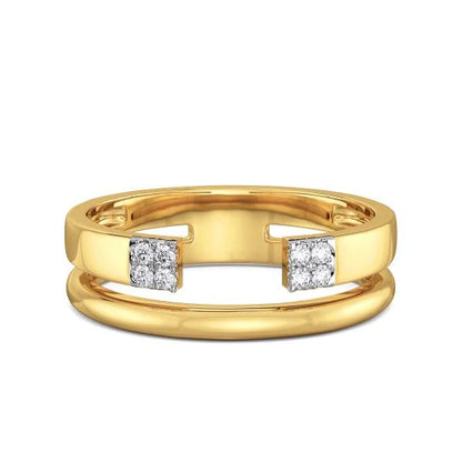 Band Ring with Lab-Grown Diamonds - 14K & 18K Gold Elegant Design