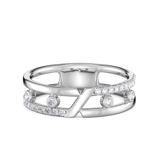 Band Ring with Lab-Grown Diamonds - 14K & 18K Gold Elegant Design