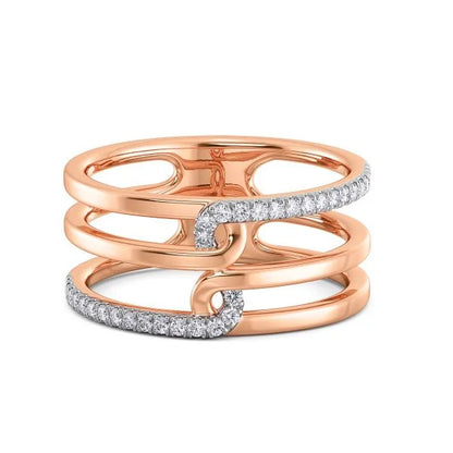 Band Ring with Lab-Grown Diamonds - 14K & 18K Gold Elegant Design