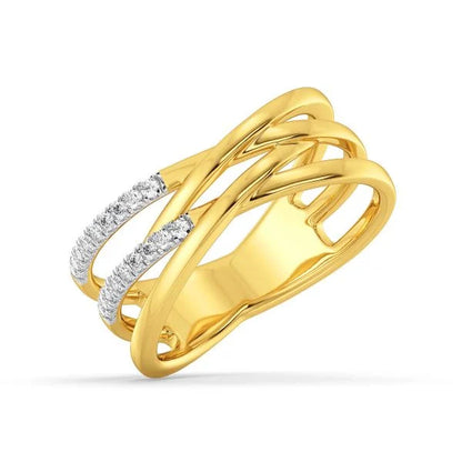 Band Ring with Lab-Grown Diamonds - 14K & 18K Gold Elegant Design