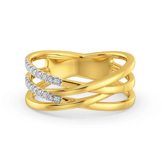 Band Ring with Lab-Grown Diamonds - 14K & 18K Gold Elegant Design