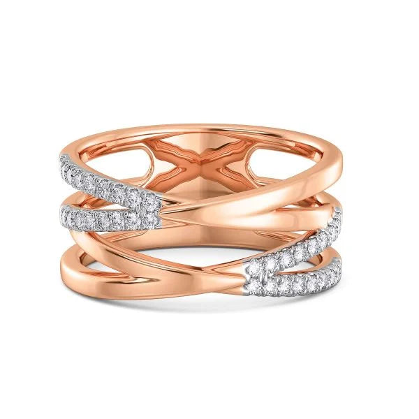 Band Ring with Lab-Grown Diamonds - 14K & 18K Gold Elegant Design