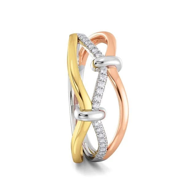 Band Ring with Lab-Grown Diamonds - 14K & 18K Gold Elegant Design