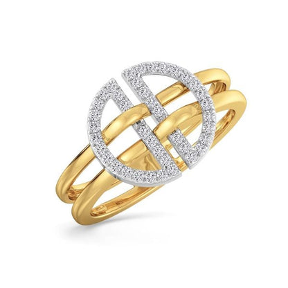 Band Ring with Lab-Grown Diamonds - 14K & 18K Gold Elegant Design