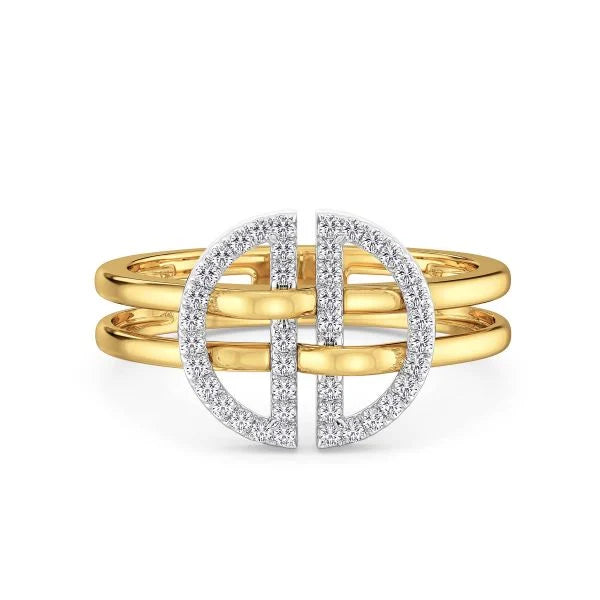 Band Ring with Lab-Grown Diamonds - 14K & 18K Gold Elegant Design