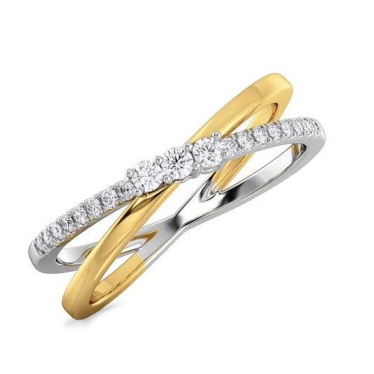 Band Ring with Lab-Grown Diamonds - 14K & 18K Gold Elegant Design