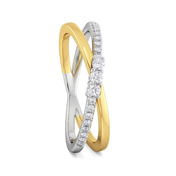 Band Ring with Lab-Grown Diamonds - 14K & 18K Gold Elegant Design