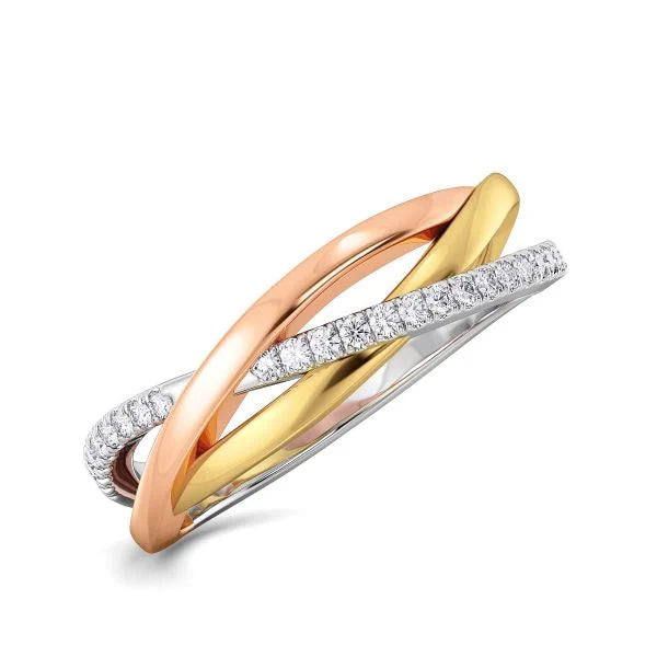 Band Ring with Lab-Grown Diamonds - 14K & 18K Gold Elegant Design