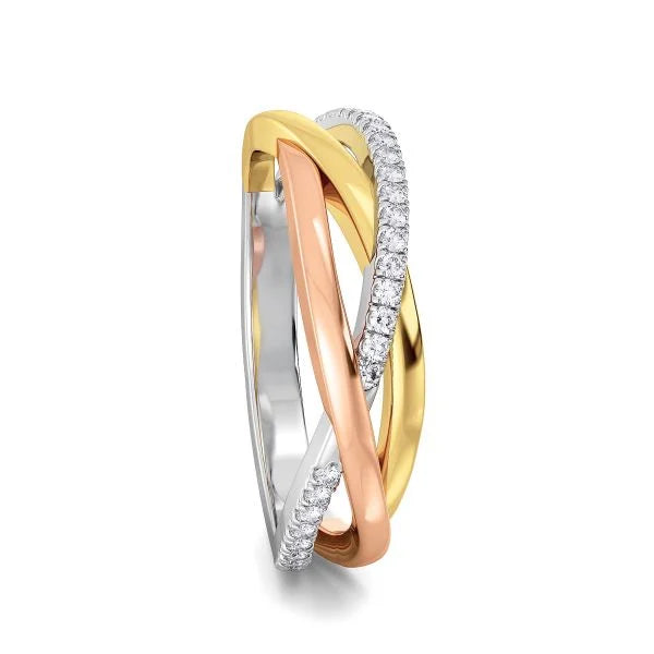 Band Ring with Lab-Grown Diamonds - 14K & 18K Gold Elegant Design