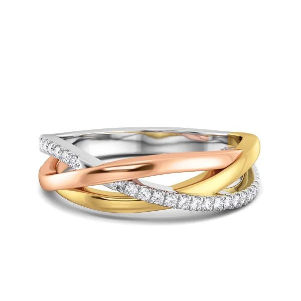 Band Ring with Lab-Grown Diamonds - 14K & 18K Gold Elegant Design