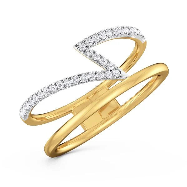 Band Ring with Lab-Grown Diamonds - 14K & 18K Gold Elegant Design