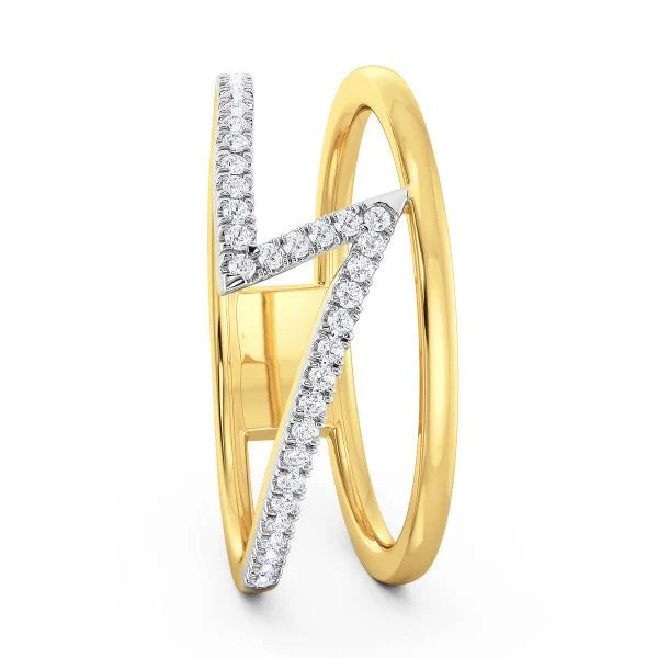 Band Ring with Lab-Grown Diamonds - 14K & 18K Gold Elegant Design