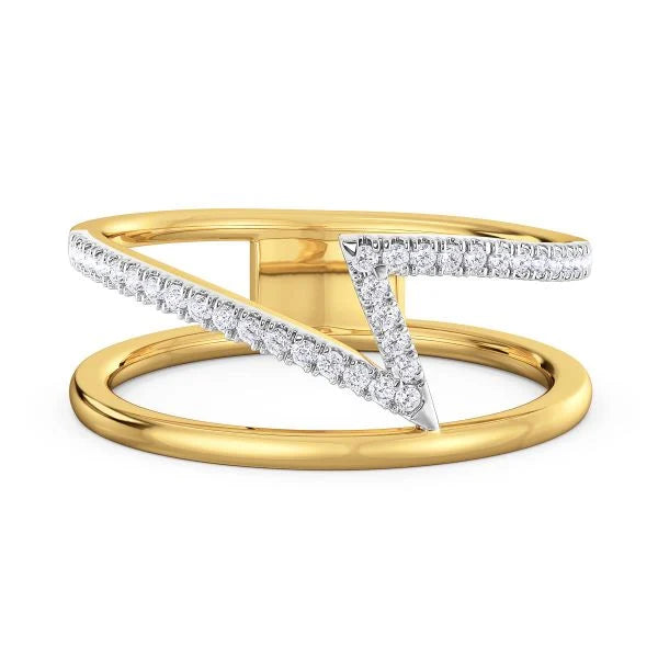 Band Ring with Lab-Grown Diamonds - 14K & 18K Gold Elegant Design