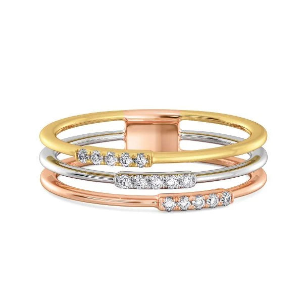 Band Ring with Lab-Grown Diamonds - 14K & 18K Gold Elegant Design