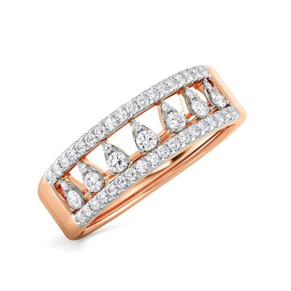 Band Ring with Lab-Grown Diamonds - 14K & 18K Gold Elegant Design