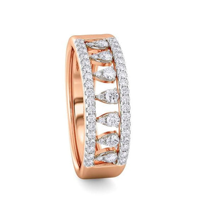 Band Ring with Lab-Grown Diamonds - 14K & 18K Gold Elegant Design