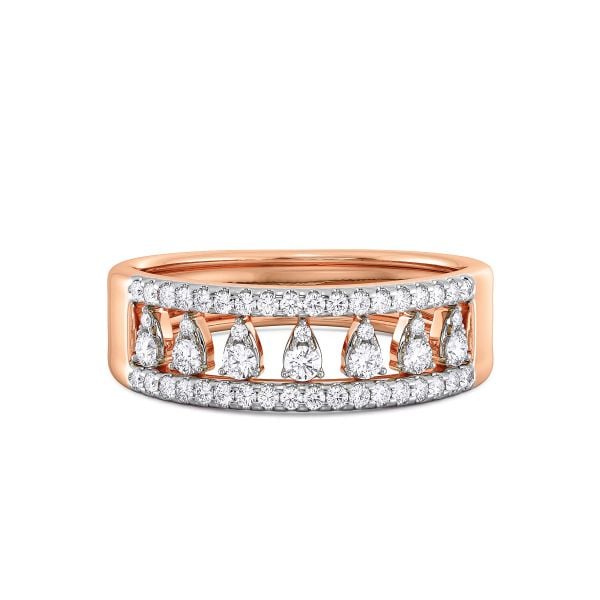 Band Ring with Lab-Grown Diamonds - 14K & 18K Gold Elegant Design