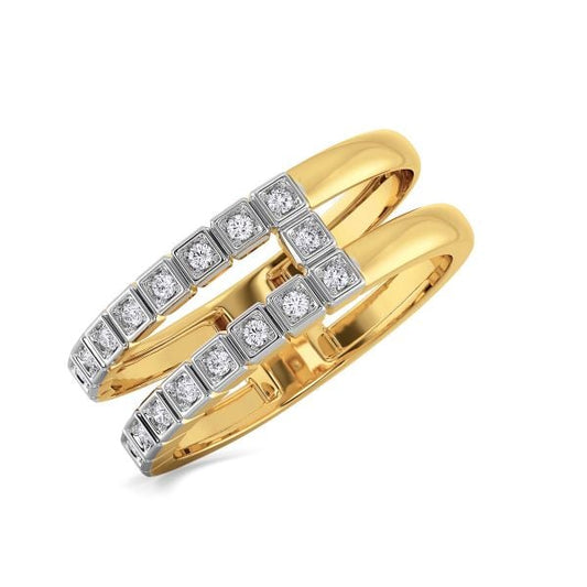 Band Ring with Lab-Grown Diamonds - 14K & 18K Gold Elegant Design