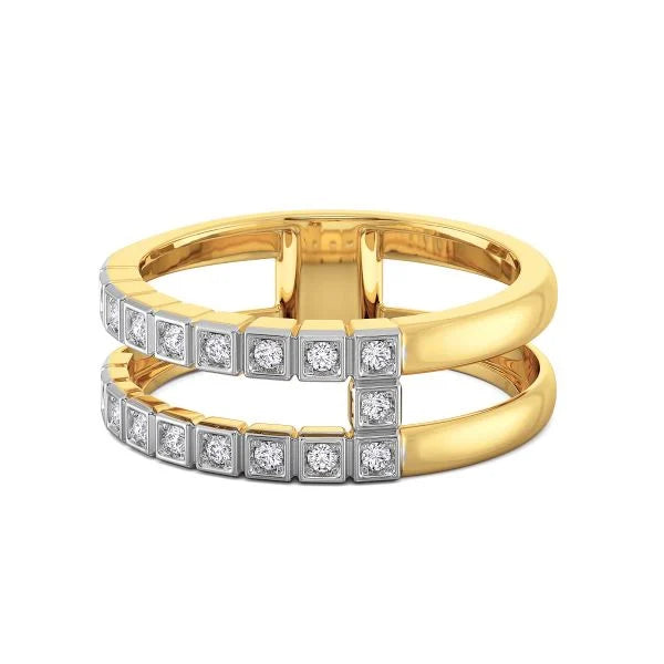 Band Ring with Lab-Grown Diamonds - 14K & 18K Gold Elegant Design