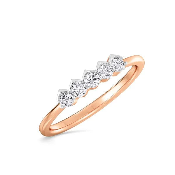 Band Ring with Lab-Grown Diamonds - 14K & 18K Gold Elegant Design