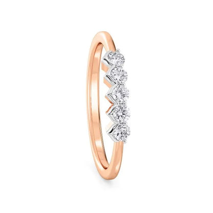 Band Ring with Lab-Grown Diamonds - 14K & 18K Gold Elegant Design