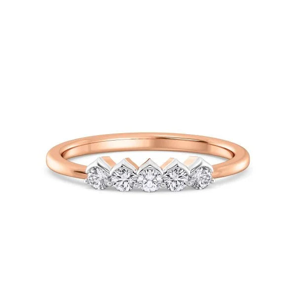 Band Ring with Lab-Grown Diamonds - 14K & 18K Gold Elegant Design