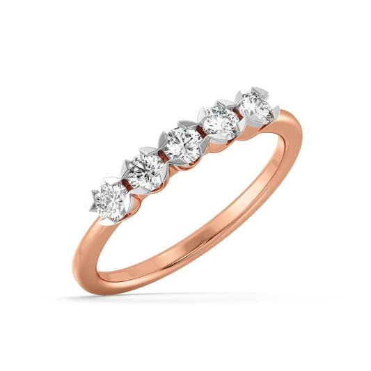 Band Ring with Lab-Grown Diamonds - 14K & 18K Gold Elegant Design